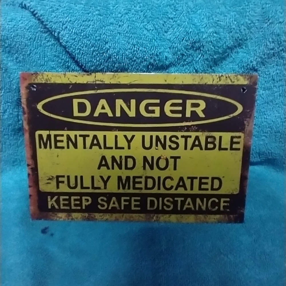 Danger Sign with Humorous Warning Wooden Funny
